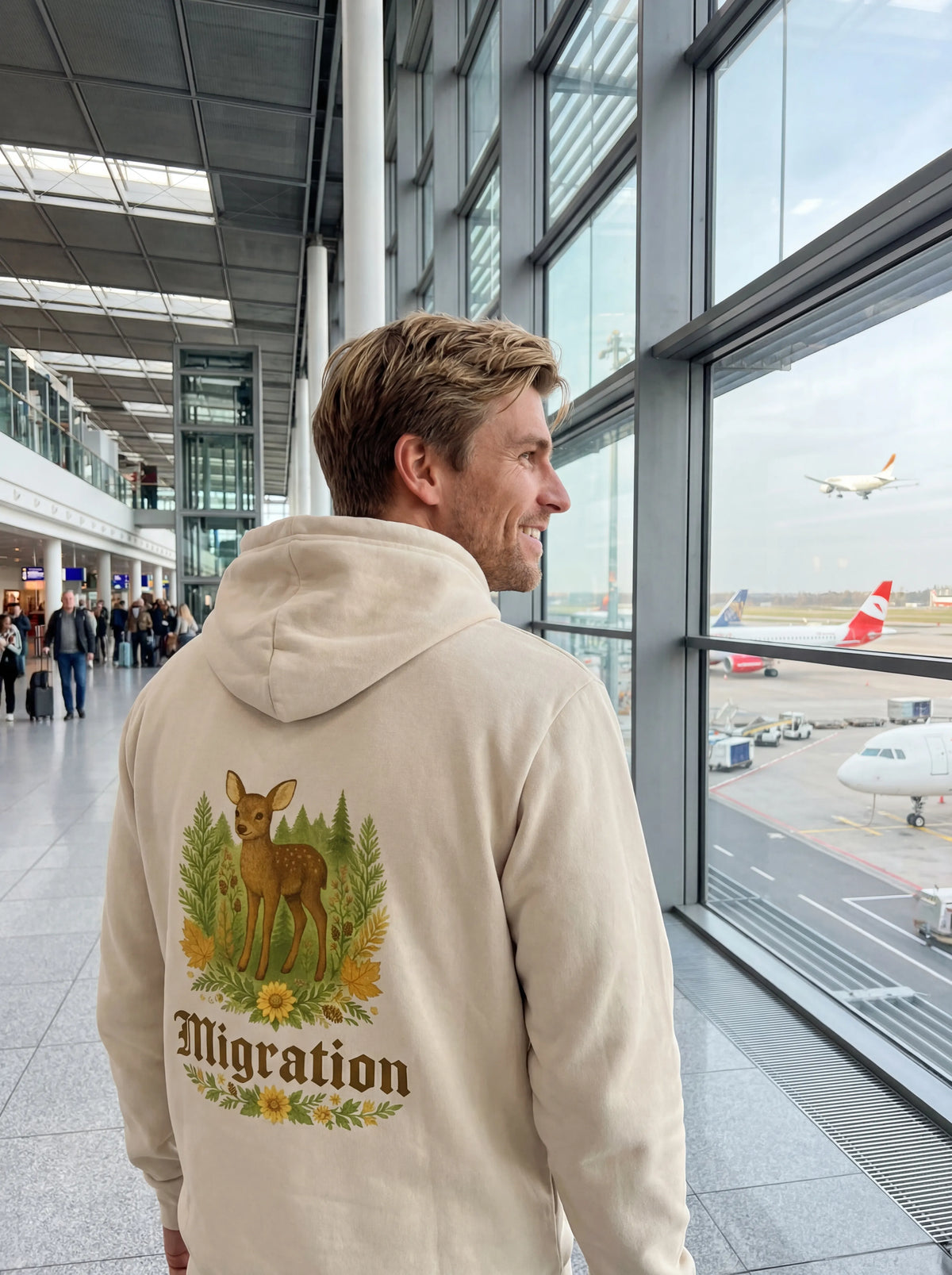 Binnerwear - Rehmigration hell Rückenprint - Unisex-Kapuzenpullover