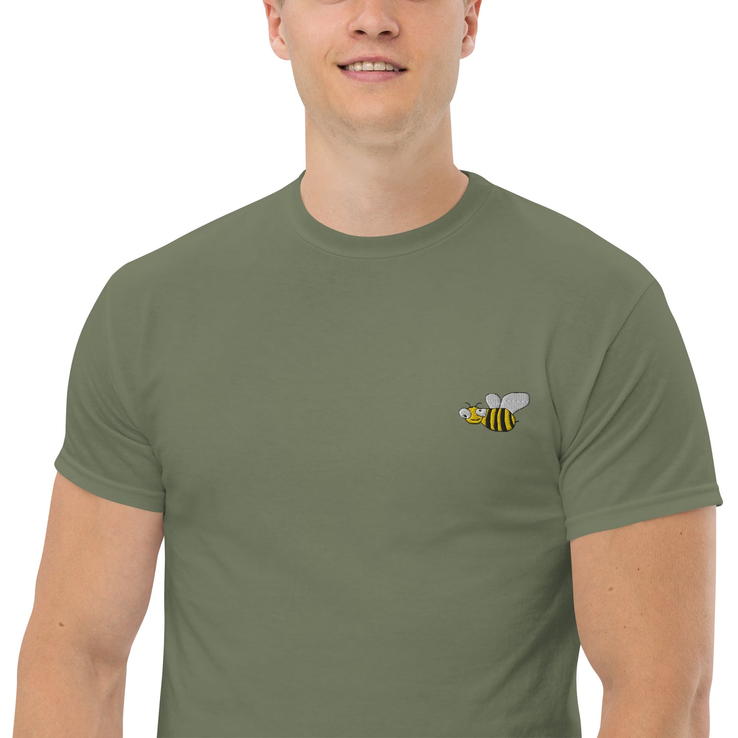 Honeycomb - Bee Embroidery [Chest] - T-Shirt